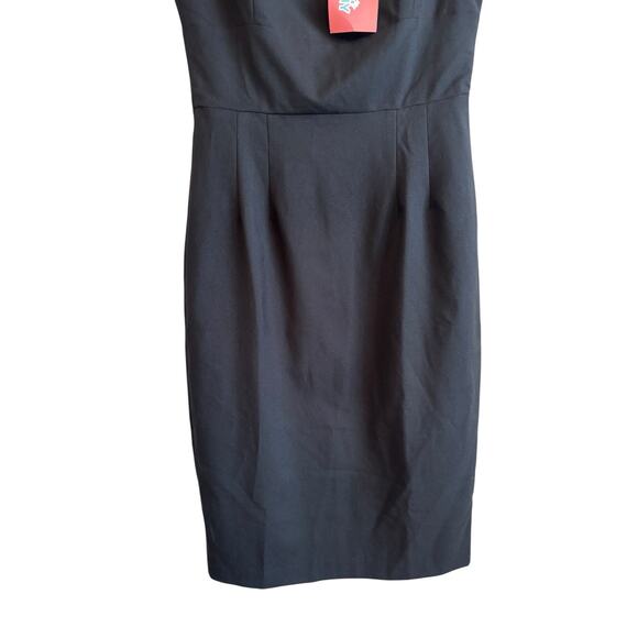 Glamour Bunny Off The Shoulder Pinup Pencil Skirt Dress Sz L Black Retro 1950s - Picture 5 of 15